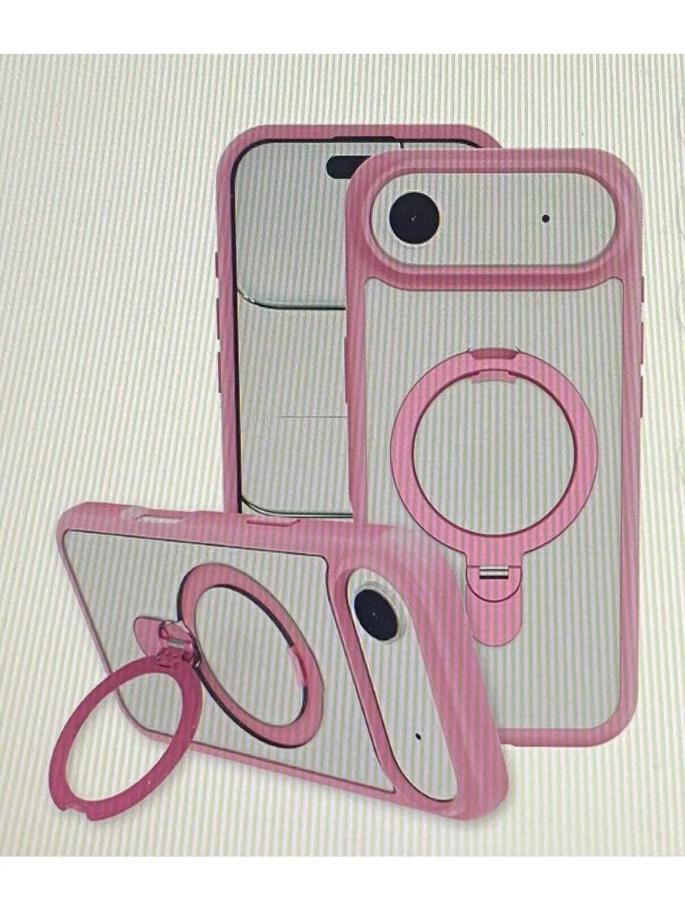 Onn Case with Kickstand for iPhone 17 Air Pink/Frosted Clear